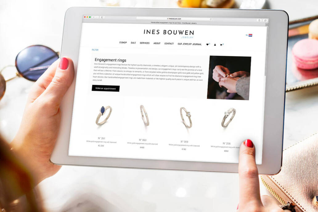 Voorbeeld van een nieuwe website die Key2info ontwerpen heeft voor Ines Bouwen